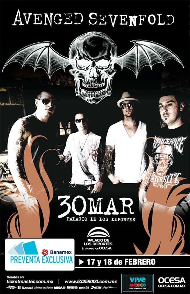 Avenged Sevenfold Setlist Centro Dinámico Pegaso, Toluca, Mexico 2016  Widgets