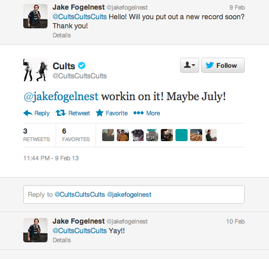Respuesta de Cults a Jake Fogelnest