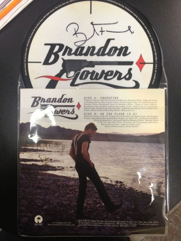 Vinil autografiado de Brandon Flowers.