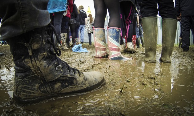 Las botas "wellies" eran indispensables contra la lluvia.