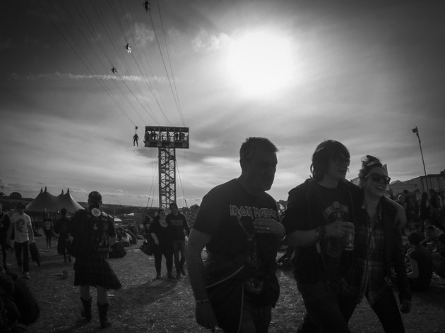 La tirolesa fue una de las grandes atracciones que ofreció el Download Festival 2013.