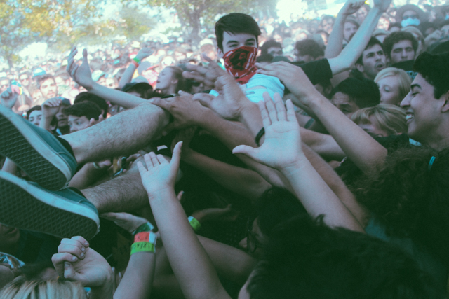 Crowdsurfing.