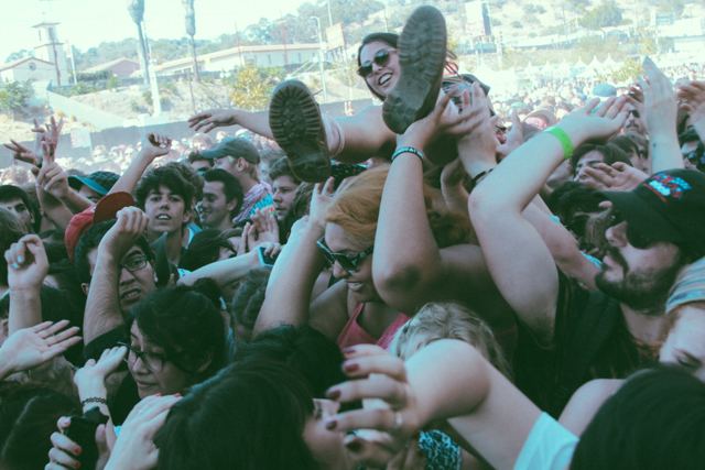 Crowdsurfing.