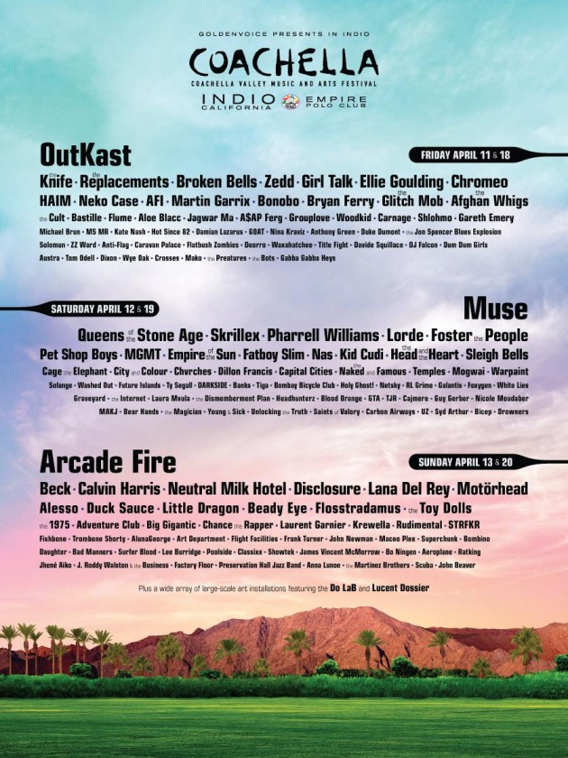 Cartel oficial de Coachella 2014.