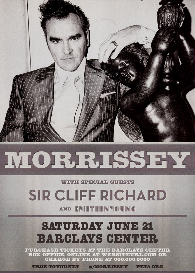 Póster del siguiente concierto de Morrissey en Nueva York.