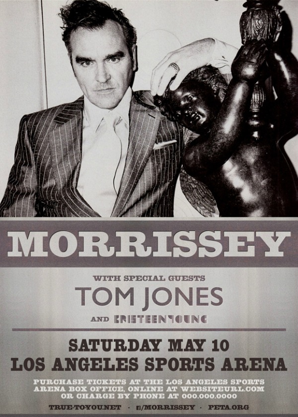 Póster del siguiente concierto de Morrissey en Los Ángeles.