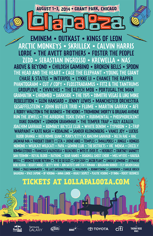 Cartel Oficial de Lollapalooza 2014