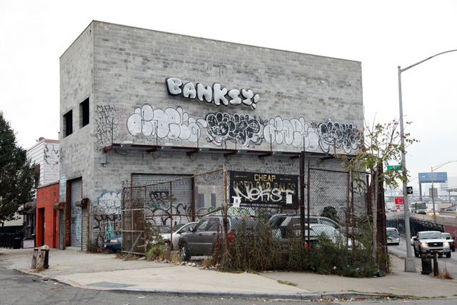Banksy-Queens-Inflatable-Throw-Up-NYC-Long-Island-Expressway-2
