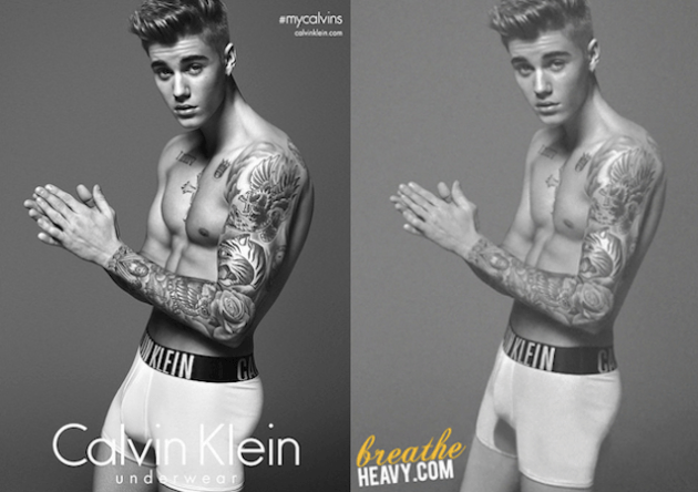 Justin Bieber Calvin Klein Photoshop