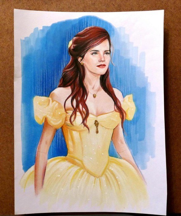 Emma-Watson-Beauty-And-The-Beast-Drawing-586x700