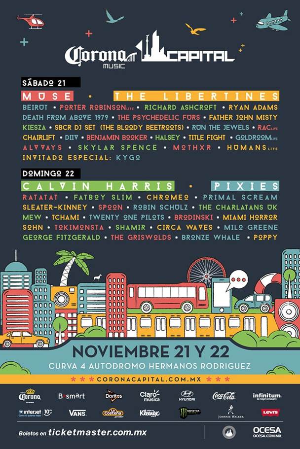 Corona Capital 2015 Cartel Oficial Por Días