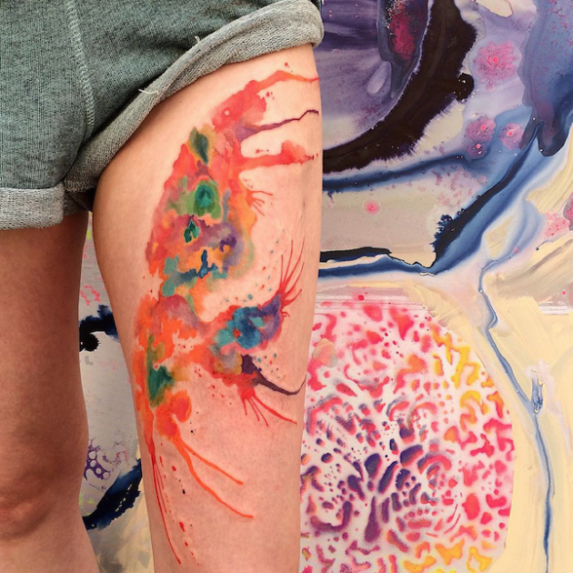 ondrash-tattoo-artist-instagram-watercolor-ink-splatter-thigh-tattoo