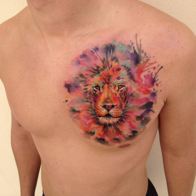 ondrash-tattoo-artist-instagram-watercolor-lion-mane