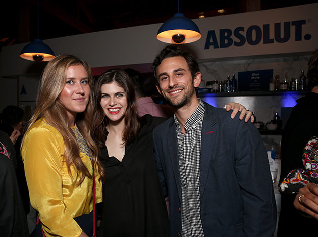 LOS ANGELES, CA - OCTOBER 23:  Actress Alexandra Daddario (C) attends Absolut Electrik House, an epic house party transformed by the energy of its guests in celebration of new limited edition Absolut Electrik bottle, on October 23, 2015 in Los Angeles, California.  (Photo by Todd Williamson/Getty Images for Absolut)