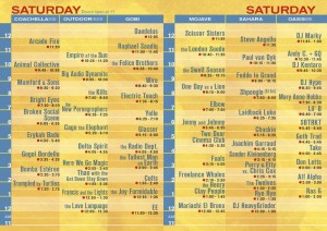 Horarios oficiales de Coachella Valley Music & Arts Festival 2011
