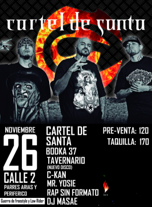 Boletos gratis para Cartel de Santa en Guadalajara cortesía de @BurnMx