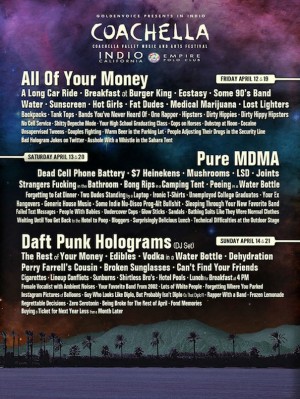 Cartel del festival Coachella 2013 (Sólo por las risas…)