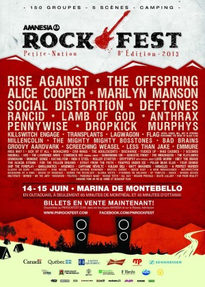 Cartel oficial del Amnesia Rock Fest 2013 con The Offspring, Deftones, Alice Cooper y más…