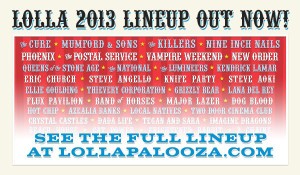 ¡Cartel oficial de Lollapalooza 2013!