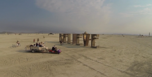 El festival Burning Man visto desde el aire