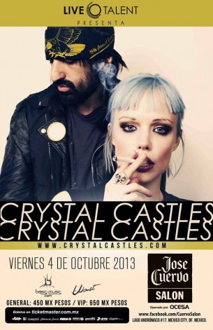 ¡Boletos gratis para Crystal Castles en México!