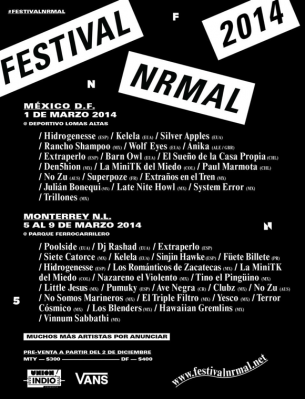 Horarios y cartel oficial para el festival Nrmal 2014