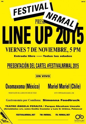 Anuncio del cartel del Festival Nrmal 2015 y un concierto gratis