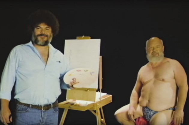 Jack Black pintando un “Kyle Gass feliz” en el nuevo video promocional de Tenacious D inspirado en Bob Ross
