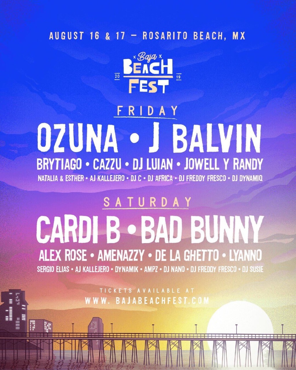 Ozuna, J Balvin, Bad Bunny & Cardi B en el Baja Beach Fest