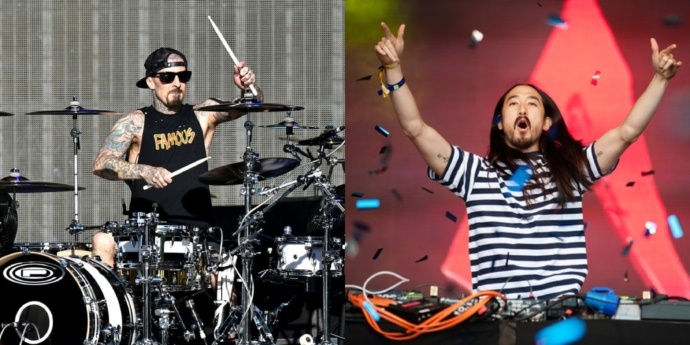 Travis Barker y Steve Aoki colaboran en una nueva y enérgica canción titulada “Halfway Dead”