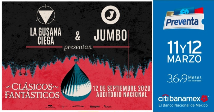 Jumbo y La Gusana Ciega anuncian fecha juntos en el Auditorio Nacional