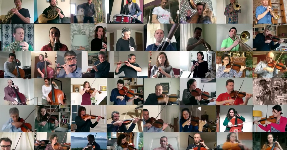 50 músicos interpretan el “Bolero de Ravel” en videoconferencia, ¡cada uno desde su confinamiento!