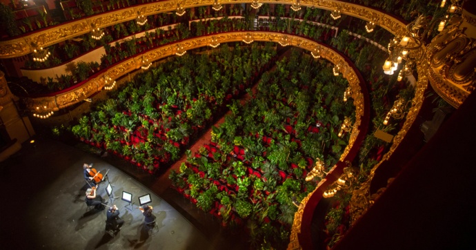 WTF: Reabre la Ópera de Barcelona con una audiencia llena de plantas