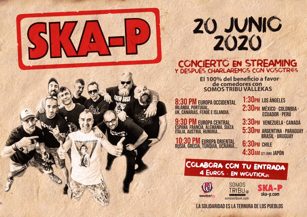 Ska-P dará un concierto en livestream este Sábado