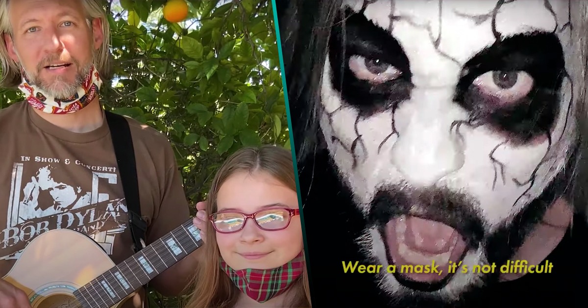 Un padre y su hijita lanzan un poderosa canción de black metal sobre usar cubrebocas