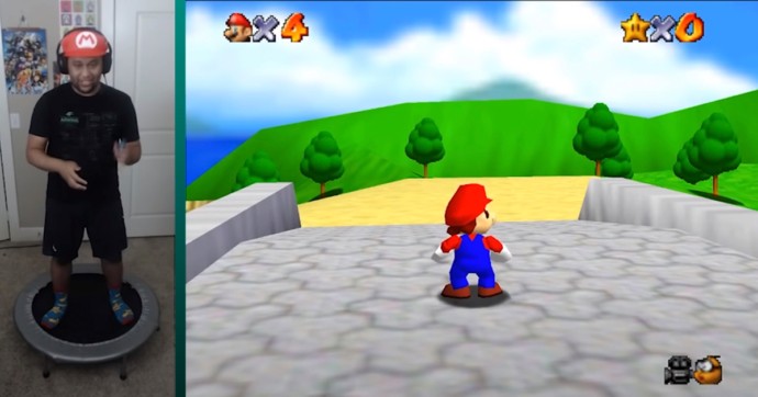 Un fan modificó ‘Super Mario 64’ para controlar a “Mario” con un trampolín