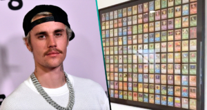 Justin Bieber presume su impresionante colección de tarjetas Pokémon