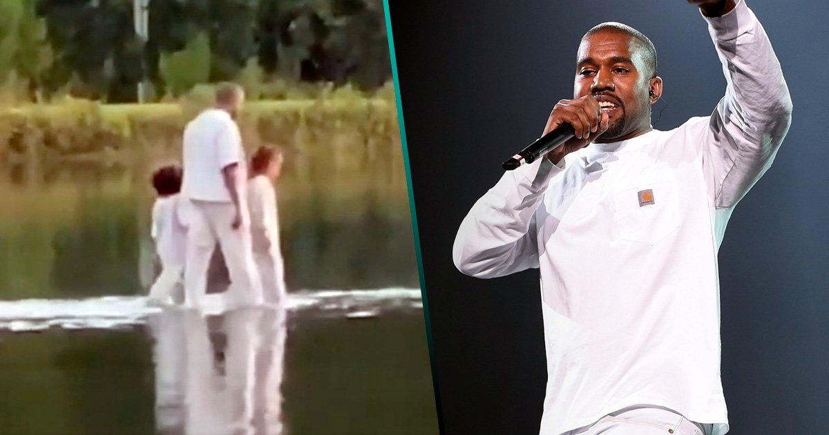¡Es un milagro! Captan a Kanye West caminando sobre el agua