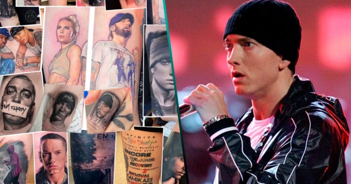 ¡Fan from hell de Eminem establece récord haciéndose 28 tatuajes del rapero!
