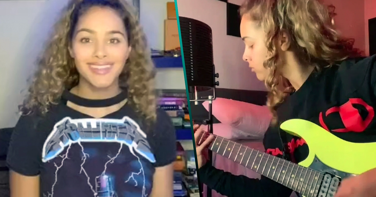 Critican a TikToker por usar una playera de Metallica y ella responde con un asombroso cover