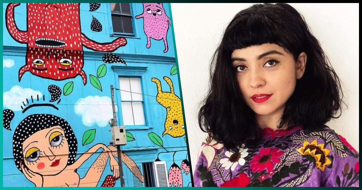 Mon Laferte pintó un enorme mural dedicado a la menstruación