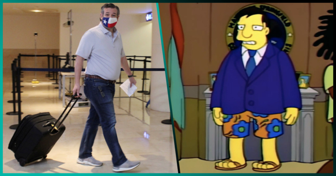 Una más: ‘Los Simpson’ predijeron las inoportunas vacaciones de Ted Cruz en Cancún