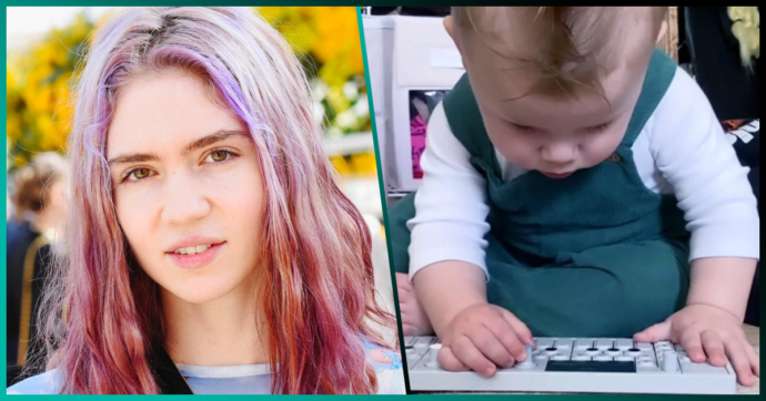 Grimes comparte video de su hijo de 10 meses tocando el sintetizador: “Es tan talentoso”