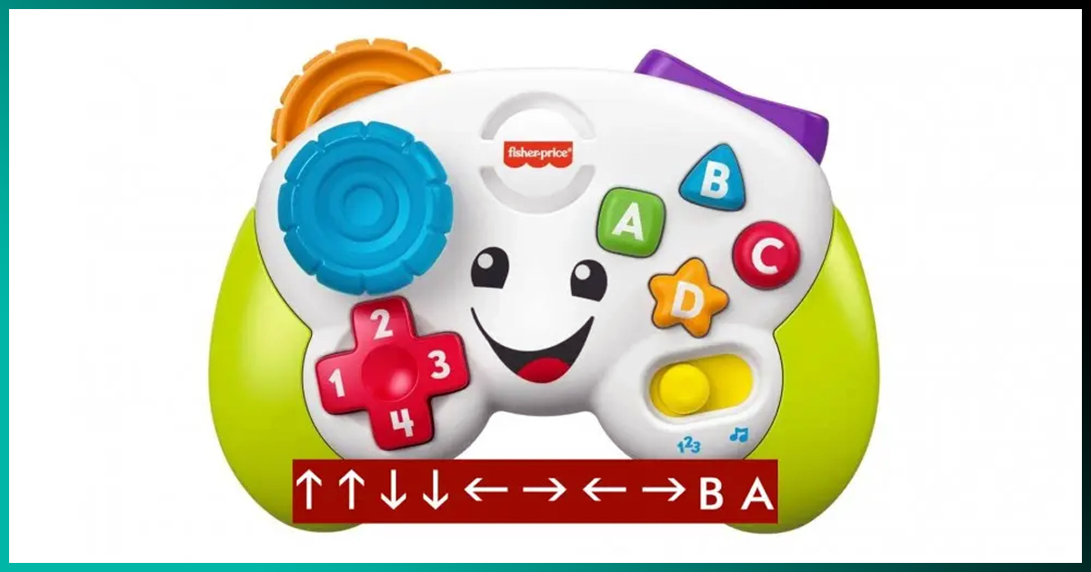 El famoso Código Konami aparece escondido en juguetes para bebés de Fisher Price
