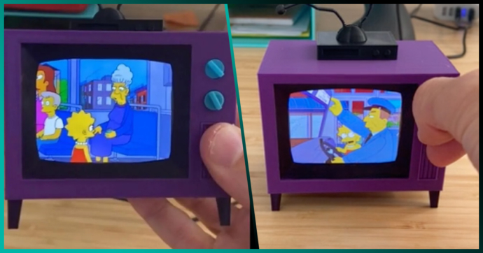 Fan recrea la TV de ‘Los Simpson’ en miniatura, ¡y reproduce las primeras 11 temporadas!