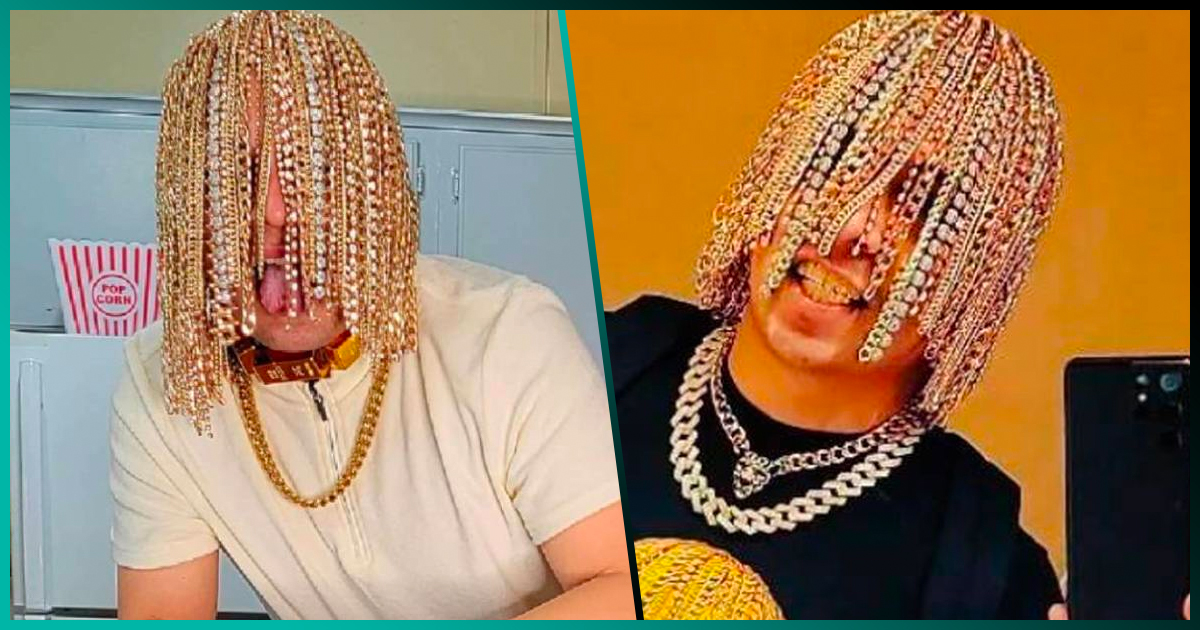 Dan Sur, rapero mexicano, se implanta cadenas de oro en su cuero cabelludo