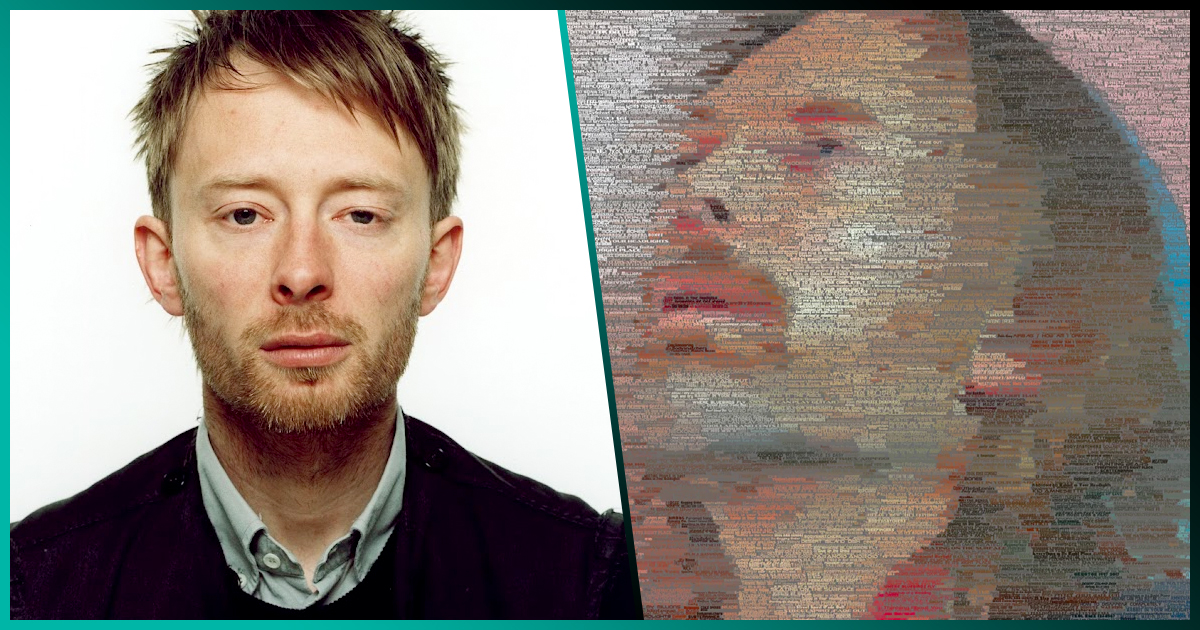 Fan de Radiohead dibuja retrato de Thom Yorke con todos los títulos de sus canciones