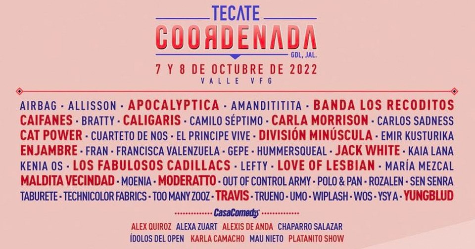 Coordenada 2022 anuncia su lineup oficial con Jack White, Caligaris, Moderatto y más