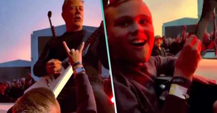 Video: James Hetfield regala plumilla a niño en primera fila en pleno de Metallica