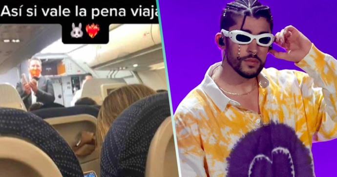 Aerolínea recibe a pasajeros con música de Bad Bunny: “Así sí vale la pena viajar”